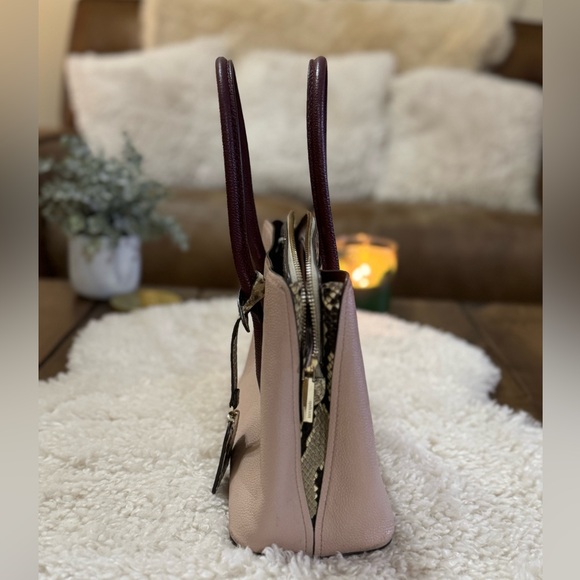 Kate Spade Margaux Embossed Snake and Pink purse - Picture 5 of 7